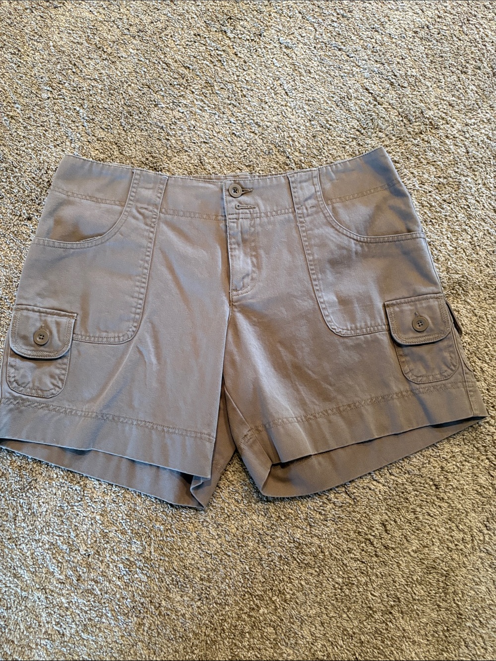 Natural Reflections Taupe Cargo Shorts with Button Pockets